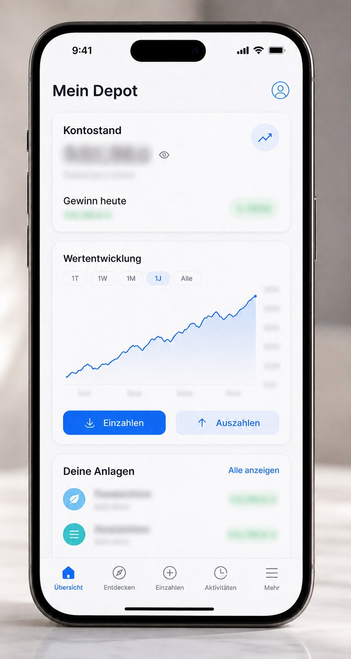 Die Handelsplattform auf dem Smartphone